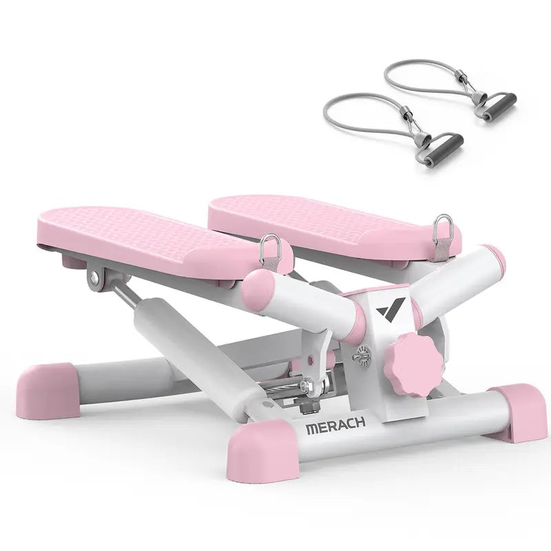 Mini Stepper for Home Workout – Adjustable Resistance Stair Stepper with Resistance Bands