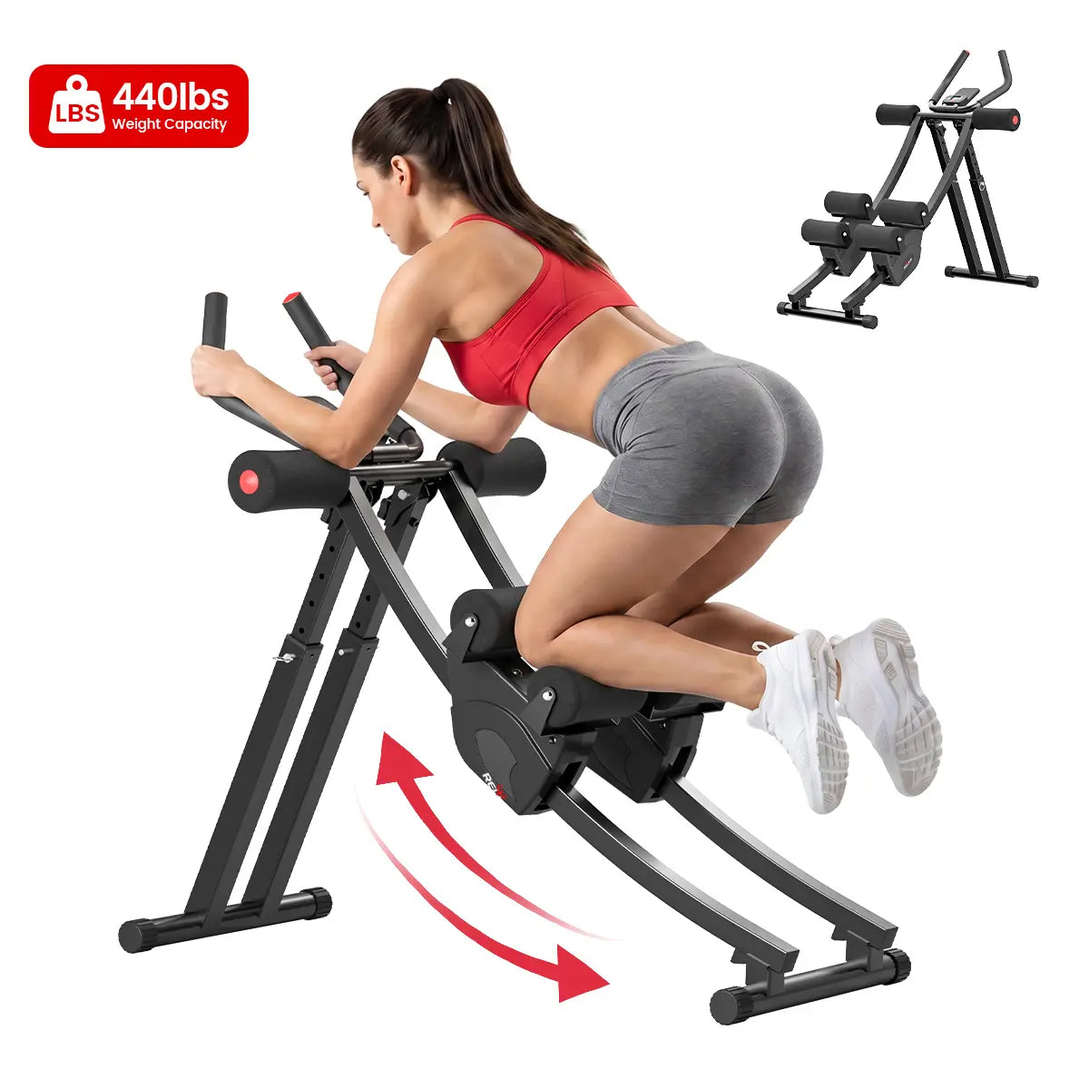 Foldable Ab Trainer, Premium Steel Frame Multi-Function Abdominal Workout Machine for