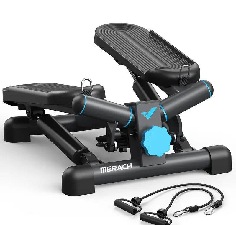 Mini Stepper for Home Workout – Adjustable Resistance Stair Stepper with Resistance Bands