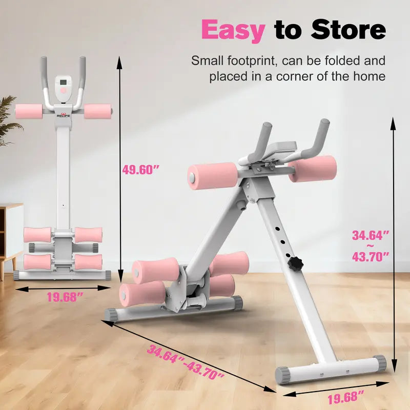 Foldable Ab Trainer, Premium Steel Frame Multi-Function Abdominal Workout Machine for