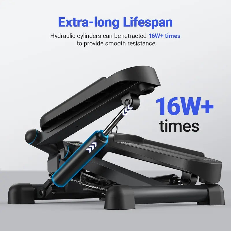 Mini Stepper for Home Workout – Adjustable Resistance Stair Stepper with Resistance Bands