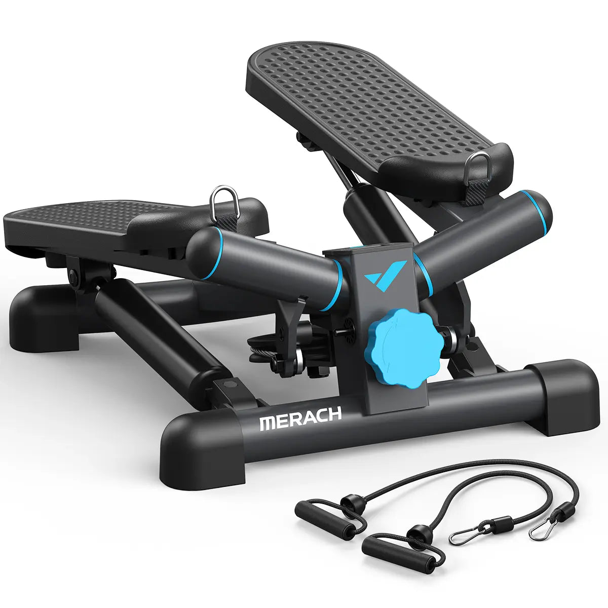 Mini Stepper for Home Workout – Adjustable Resistance Stair Stepper with Resistance Bands